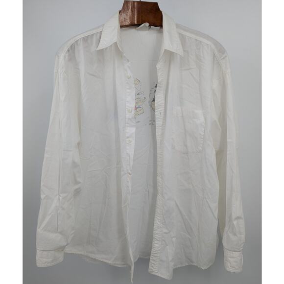 Vintage 1994 Popeye Brutus Olive Oyl Cartoon Graphic Button Down Shirt Men’s XL - Picture 4 of 5